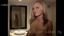 A tiger in the bedroom in Olean, NY and a flirt out.